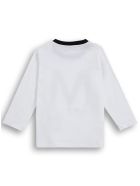 Moncler Long-sleeved Cotton T-shirt With Logo Print Moncler Long-sleeved Cotton T-shirt With Logo Print - White