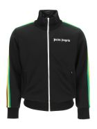 Palm Angels Zip-up Sweatshirt With Bands Palm Angels Zip-up Sweatshirt With Bands - Black White