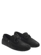 Tod's Suede Moccasin With Grommets Tod's Suede Moccasin With Grommets - Black