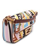 Fendi Cotton 'baguette Ff' Multicolor Shoulder Bag Fendi Cotton 'baguette Ff' Multicolor Shoulder Bag - Multicolor