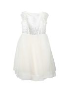 Monnalisa Teen White Dress Monnalisa Teen White Dress - Panna