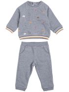 Tartine et Chocolat Grey Cotton Blend Coordinated Suit With Print Tartine et Chocolat Grey Cotton Blend Coordinated Suit With Print - Grey