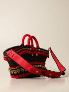 Sikuly Handbag Noto Sikuly Leather Coffa Bag With Maxi Pompom And Embroidery Sikuly Handbag Noto Sikuly Leather Coffa Bag With Maxi Pompom And Embroidery - Multicolor