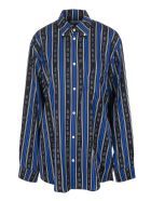 Black And Blue Large Fit Shirt Balenciaga Black And Blue Large Fit Shirt - Black/blue