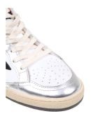 Golden Goose Ballstar White And Silver Laminated Sneakers Golden Goose Ballstar White And Silver Laminated Sneakers - Bianca