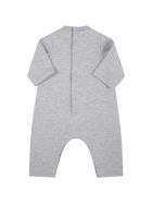 Moncler Grey Babygrow For Baby Kids With Logo Moncler Grey Babygrow For Baby Kids With Logo - Grey