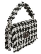 Furla Tartan Check Frayed Shoulder Bag Furla Tartan Check Frayed Shoulder Bag - Black