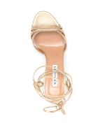 Aquazzura Golden Leather Sole Sandals Aquazzura Golden Leather Sole Sandals - Metallic