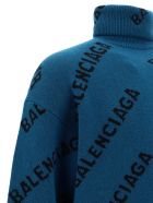Balenciaga Turteneck Sweater Balenciaga Turteneck Sweater - Petrol blue/black