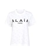 Alaia Jersey De Coton - Tee-shirt Mc Alaia Jersey De Coton - Tee-shirt Mc - Blanc Noir