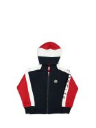 Moncler Zip Up Cotton Hoodie Blue Moncler Zip Up Cotton Hoodie Blue - Blu