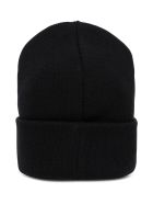 Dsquared2 Black Wool Hat With Logo Print Dsquared2 Black Wool Hat With Logo Print - White/black