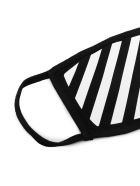 Off-White Cotton Mask With Diagonal Print Off-White Cotton Mask With Diagonal Print - Black