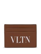 Valentino Garavani Vltn Card Holder In Brown Leather Valentino Garavani Vltn Card Holder In Brown Leather - Brown
