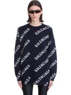Balenciaga Knitwear In Blue Wool Balenciaga Knitwear In Blue Wool - blue