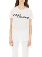 Dolce & Gabbana T-shirt With Logo Lettering - Bianco