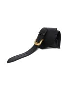 Federica Tosi Black Leather Belt With Double Buckle Federica Tosi Black Leather Belt With Double Buckle - Black