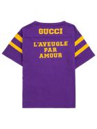 Gucci Purple Cotton T-shirt With Print Gucci Purple Cotton T-shirt With Print - Violet