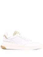 GHOUD Low Wom Sneakers In White And Gold Colored Leather GHOUD Low Wom Sneakers In White And Gold Colored Leather - White