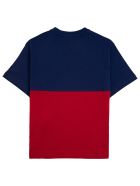 Emporio Armani Bicolor Cotton T-shirt With Logo Print Emporio Armani Bicolor Cotton T-shirt With Logo Print - Blu