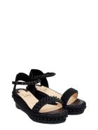 Christian Louboutin Lata 60 Wedges In Black Leather Christian Louboutin Lata 60 Wedges In Black Leather - black