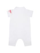 Burberry White Romper For Baby Girl With Thomas Bear Burberry White Romper For Baby Girl With Thomas Bear - White