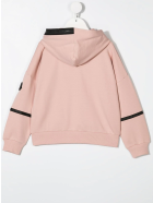 Light Pink Kid Hoodie With Heat-sealed Details Moncler Light Pink Kid Hoodie With Heat-sealed Details
