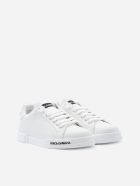 Dolce & Gabbana Portofino Sneakers In Leather With Contrasting Logo Dolce & Gabbana Portofino Sneakers In Leather With Contrasting Logo - White