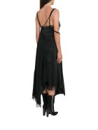 MONSE Asymmetric Lace Crepe Slip Dress MONSE Asymmetric Lace Crepe Slip Dress - Black