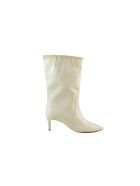Patrizia Pepe Ivory Leather Boots W/chains Patrizia Pepe Ivory Leather Boots W/chains - Ivory