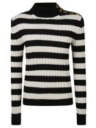 Balmain Ribbed Sweater Balmain Ribbed Sweater - White/Black