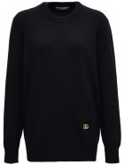 Dolce & Gabbana Black Cashmere Sweater With Logo Dolce & Gabbana Black Cashmere Sweater With Logo - Black