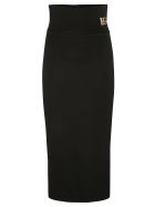 Dolce & Gabbana High-waist Logo Plaque Skirt Dolce & Gabbana High-waist Logo Plaque Skirt - Black