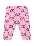Gucci Pink Leggings For Baby Girl With Double Gg And Stars Gucci Pink Leggings For Baby Girl With Double Gg And Stars - Pink