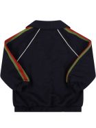 Gucci Blue Cardigan For Baby Boy With Double Gg Gucci Blue Cardigan For Baby Boy With Double Gg - Multicolor