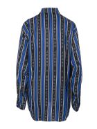 Black And Blue Large Fit Shirt Balenciaga Black And Blue Large Fit Shirt - Black/blue