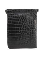 Black Messenger Bag In Crocodile Printed Leather Saint Laurent Black Messenger Bag In Crocodile Printed Leather - Nero