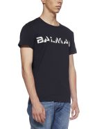 Balmain T-Shirt Balmain T-Shirt - MarinE fonce blanc