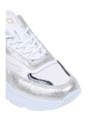 At Your Place. Fuga Sneakers In Leather And Fabric D.A.T.E. At Your Place. Fuga Sneakers In Leather And Fabric - White/Silver