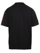 Man Black T-shirt With Fluo Pink Flame Vision of Super Man Black T-shirt With Fluo Pink Flame - Black/pink