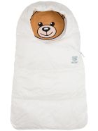 Moschino White Nylon Puffer Bag With Teddy Bear Print Moschino White Nylon Puffer Bag With Teddy Bear Print - White