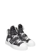 Gienchi Hypnos Sneakers In Black Leather And Fabric Gienchi Hypnos Sneakers In Black Leather And Fabric - black