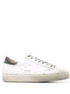 Man White Hi-star Sneakers With Military Green Spoiler And Logoed Laces Golden Goose Man White Hi-star Sneakers With Military Green Spoiler And Logoed Laces