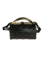 Moschino Stitch Detail Twist Top Shoulder Bag Moschino Stitch Detail Twist Top Shoulder Bag - Black