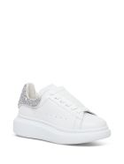 Alexander McQueen Oversize Leather Sneakers With Glitter Inserts Alexander McQueen Oversize Leather Sneakers With Glitter Inserts - White