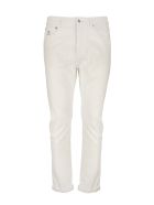 Brunello Cucinelli Garment-dyed Traditional Fit Five-pocket Trousers In Slubbed Cotton Denim Brunello Cucinelli Garment-dyed Traditional Fit Five-pocket Trousers In Slubbed Cotton Denim - Snow