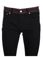 Man Black Jeans With Logo Band Alexander McQueen Man Black Jeans With Logo Band - Black
