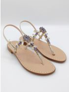 Marina Grande Flip Flops Thong Sandals Dea Sandals Marina Grande Flip Flops Thong Sandals - gold, crystal, purple tanzanite
