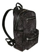 Les Hommes Broken Roses Print Backpack Les Hommes Broken Roses Print Backpack - Black/White