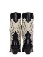 Isabel Marant Duerto Texan Ankle Boots In Black Suede And Leather Isabel Marant Duerto Texan Ankle Boots In Black Suede And Leather - black